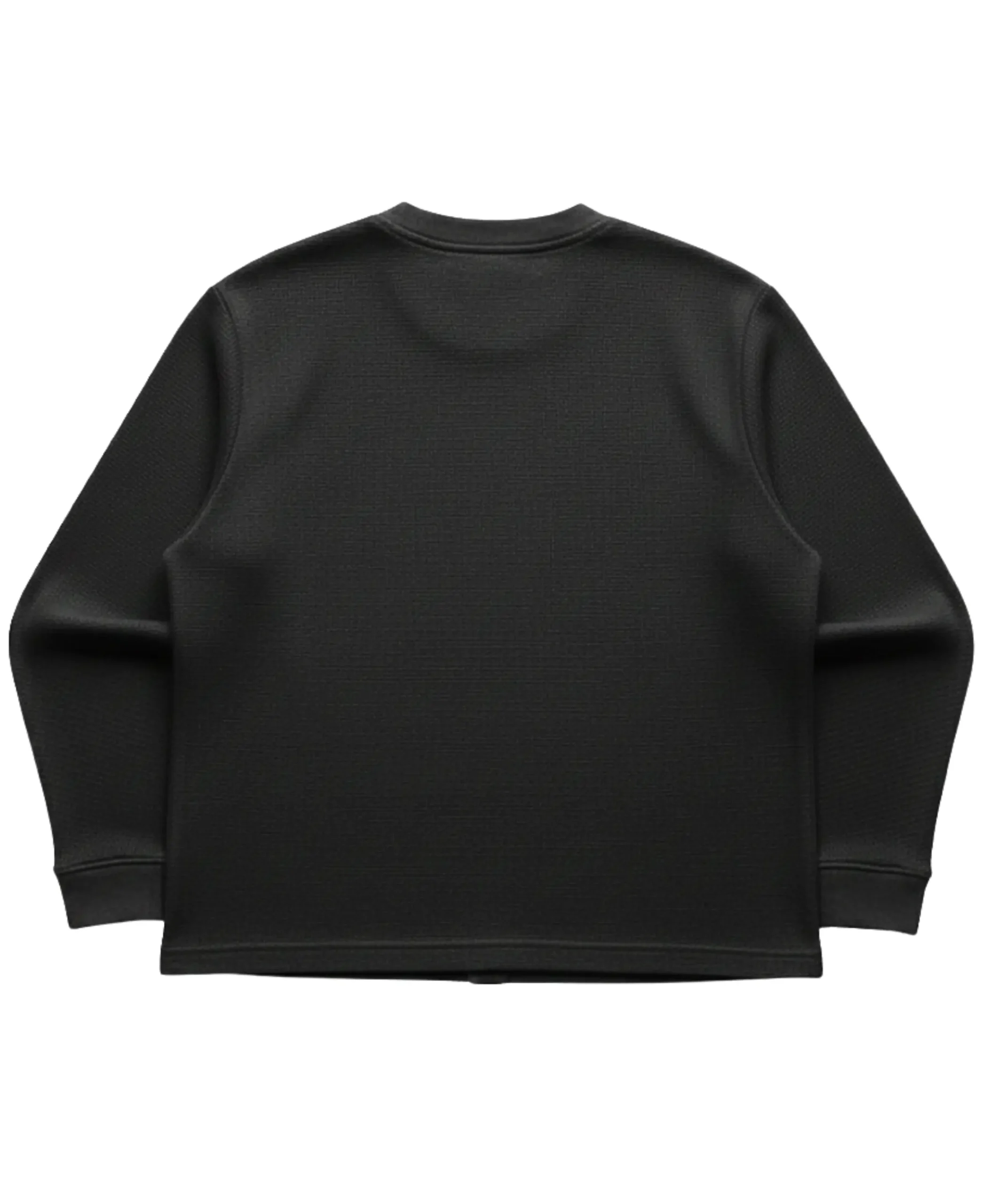 Black Waffle Knit Oversized  Full Sleeve Tshirt - Image 2