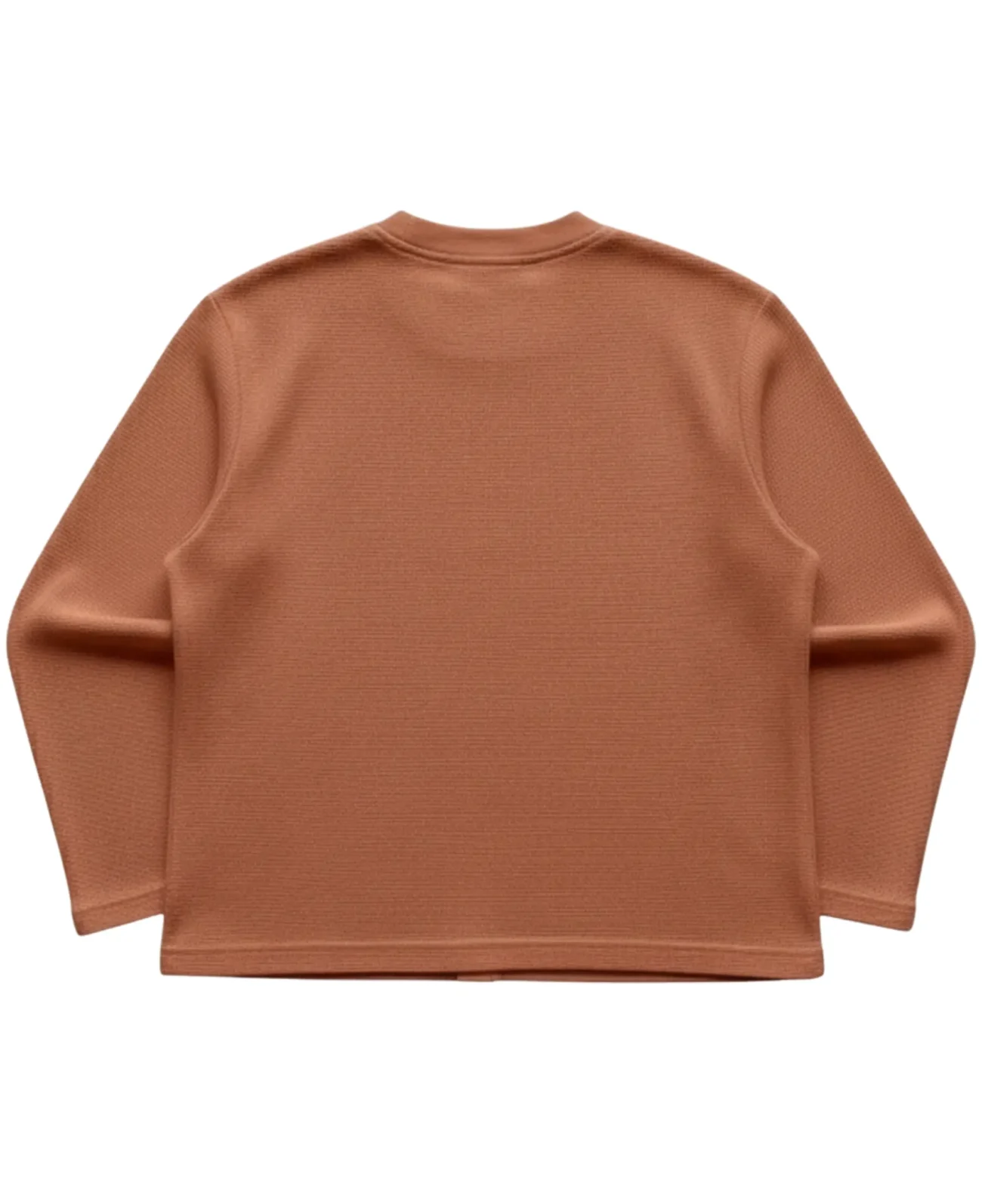 Brown Waffle Knit Oversized Full Sleeve Tshirt - Image 2